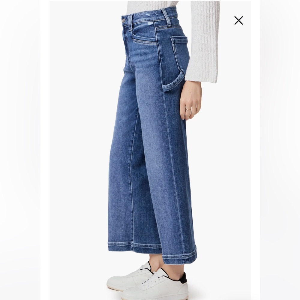 PAIGE Anessa High Waist Wide Leg Carpenter Jeans, Olivin Distressed, Sz 29, NWT - Picture 14 of 15